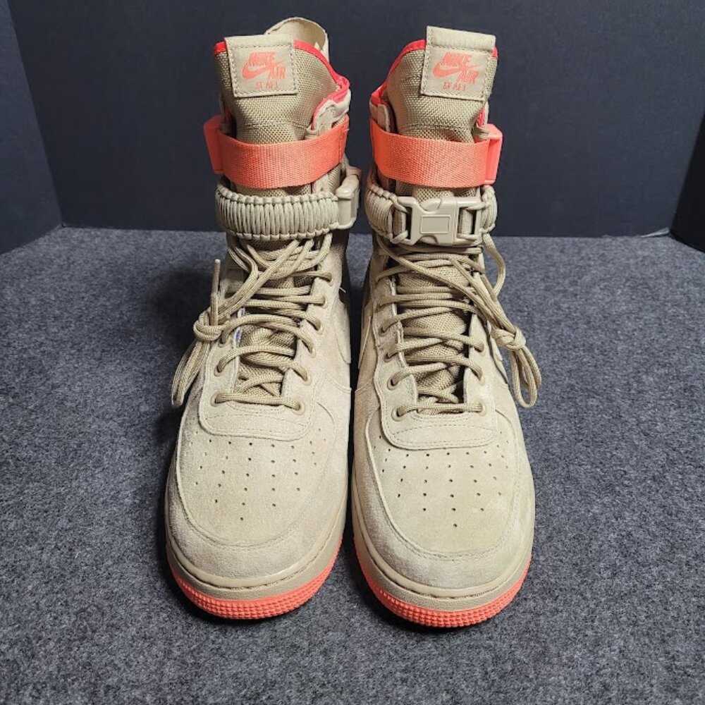 NIB NIKE SF Air Force 1 'Khaki/Rush Coral' 864024 205 Size 12